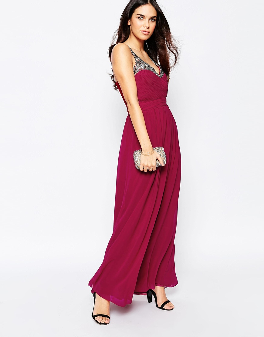 little mistress berry maxi dress
