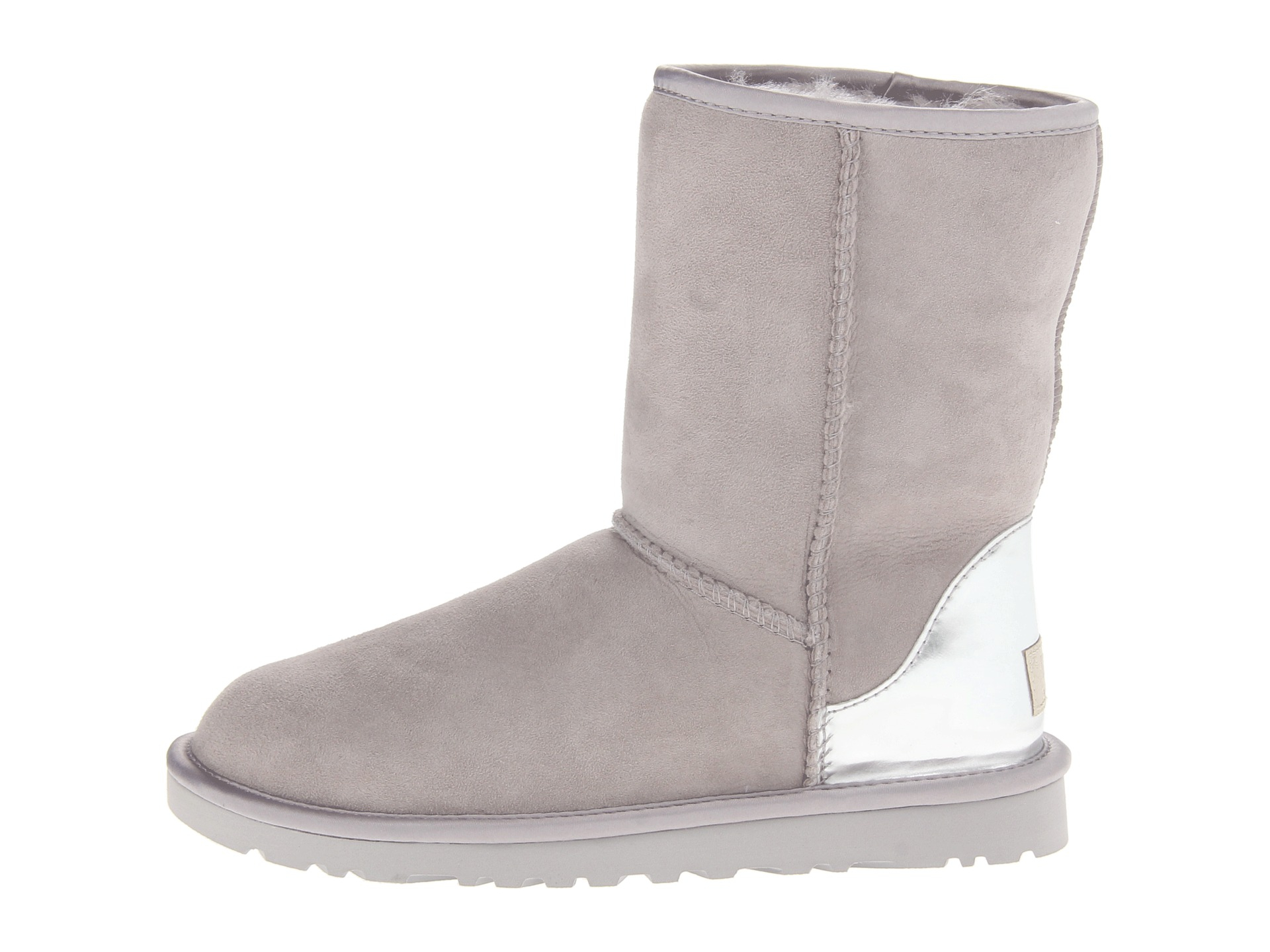 ugg classic short metallic grey