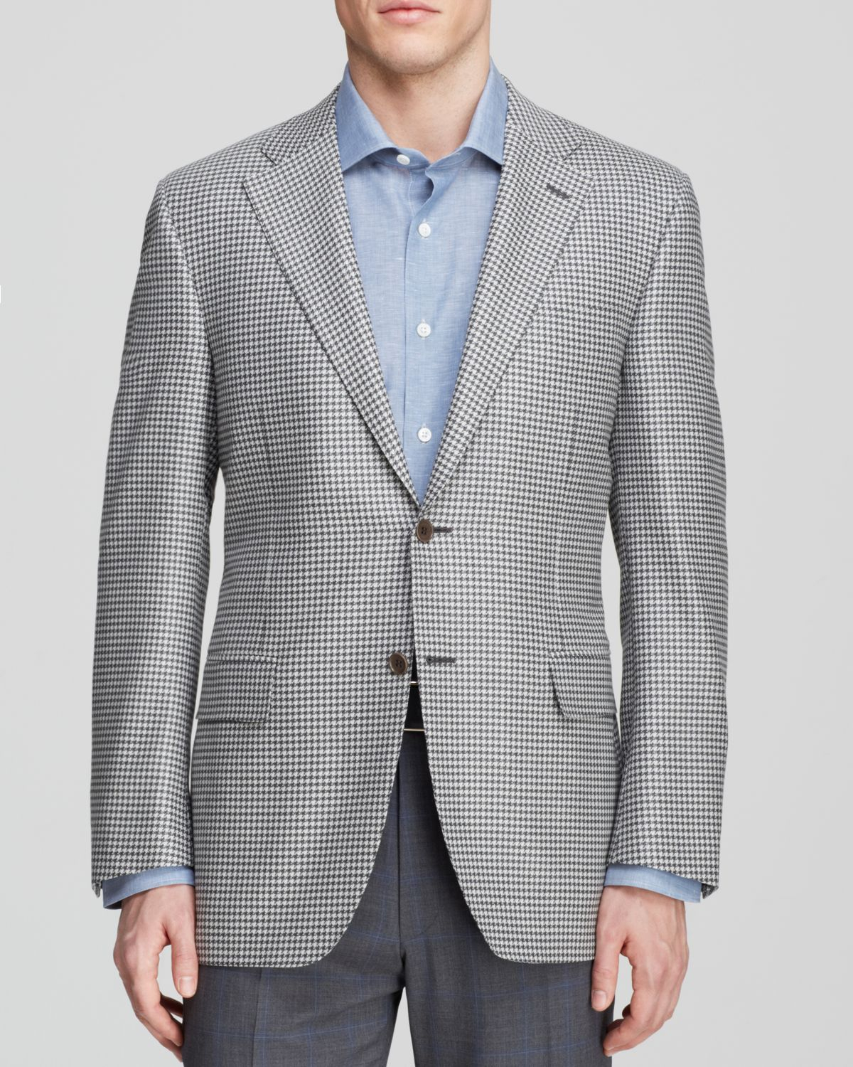 Canali Houndstooth Sport Coat Classic Fit in Grey/Cream (Gray) for Men Lyst