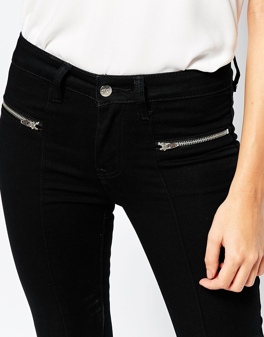 Madam Rage Skinny Jeans With Zip Pocket in Black | Lyst
