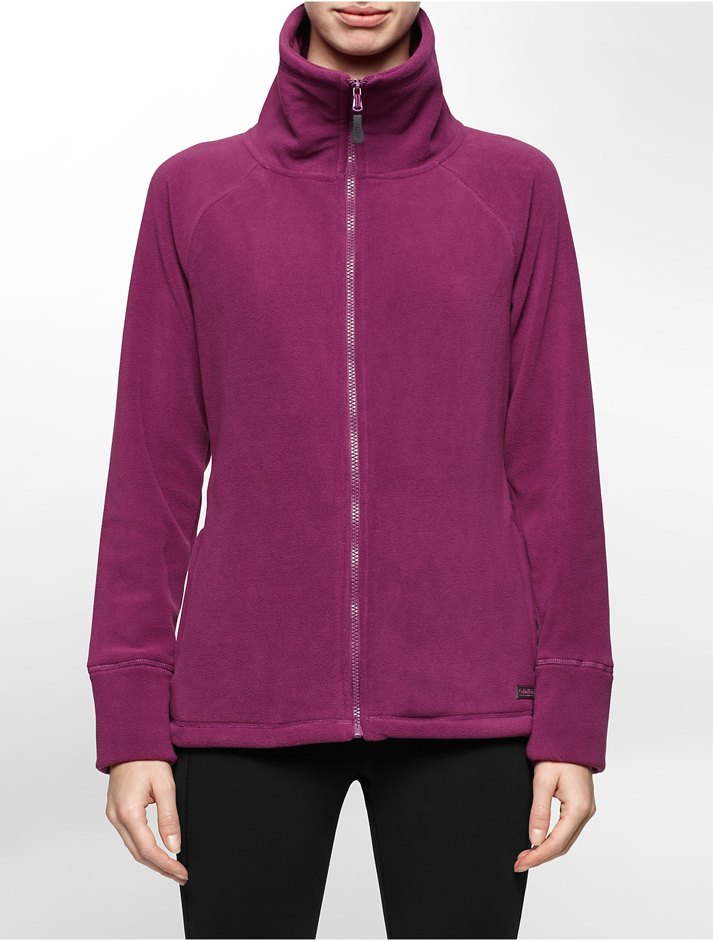 Calvin klein White Label Performance Zip Front Fleece Jacket in Purple