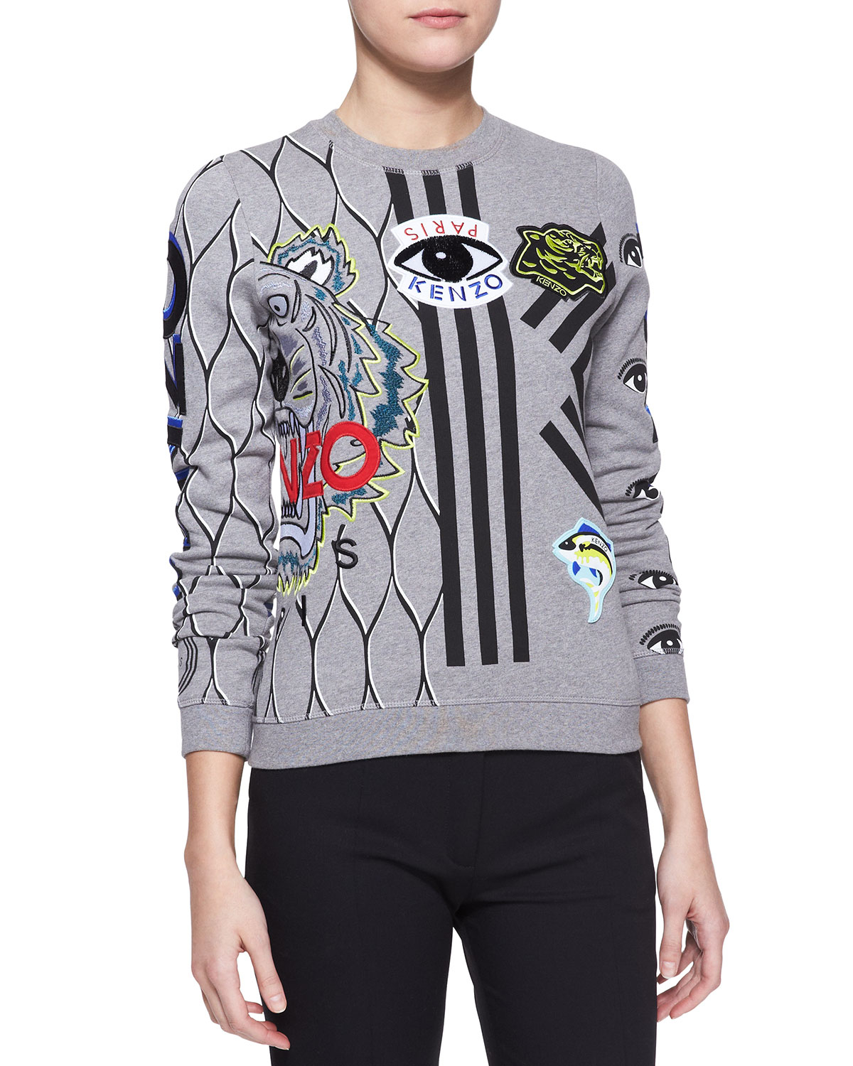 Kenzo Embroidered Multi-Icon Sweatshirt in Multicolor (multi) | Lyst