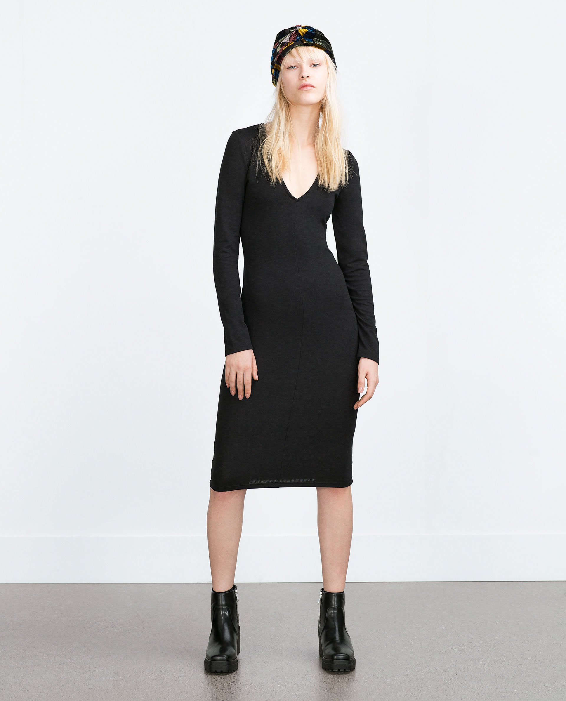 Zara Fitted Dress in Black | Lyst