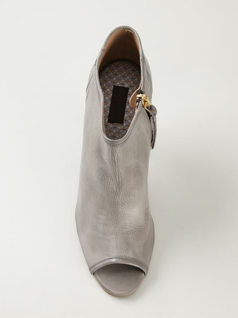 Raparo Peep Toe Ankle Boots in Grey (Gray) - Lyst