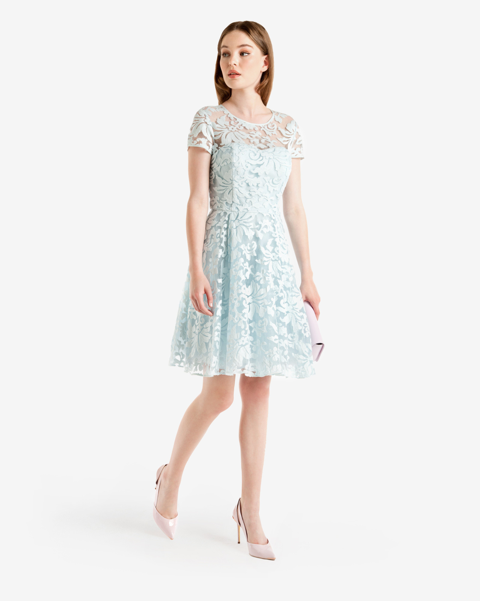 off the shoulder fit and flare dress