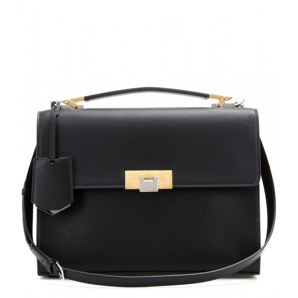 Balenciaga Le Dix Cartable S Leather Shoulder Bag in Black | Lyst