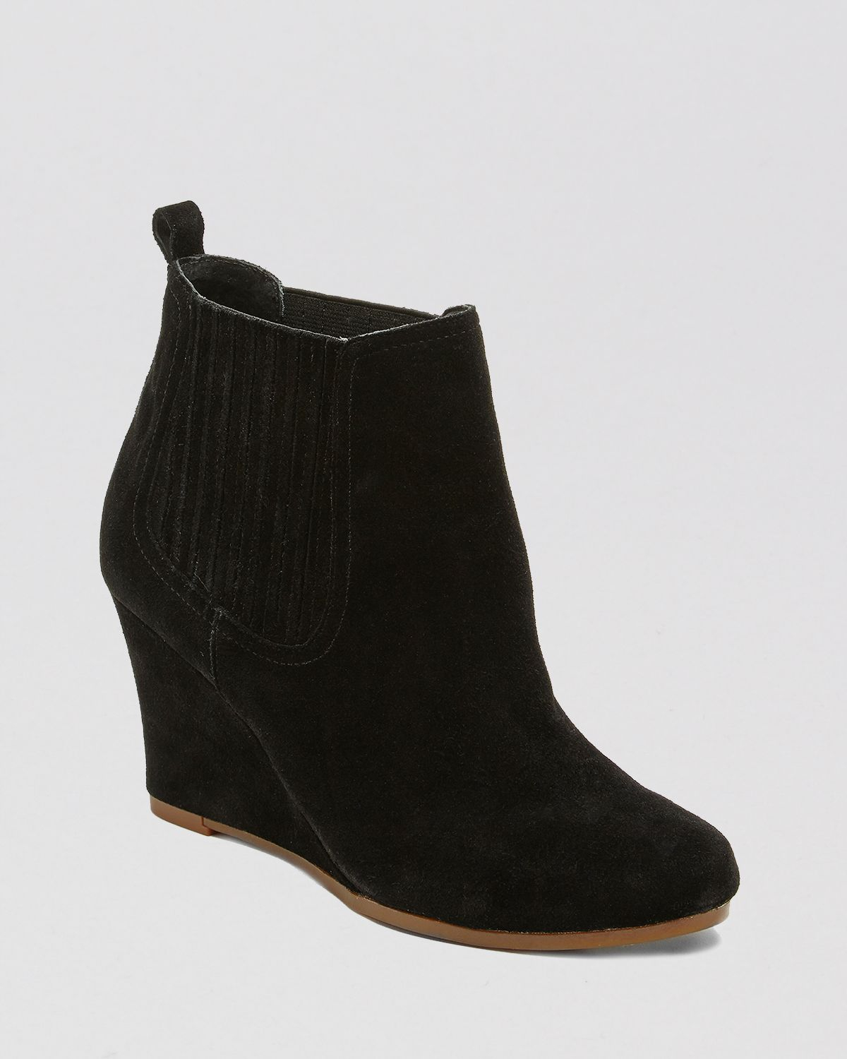 dolce vita black wedge booties
