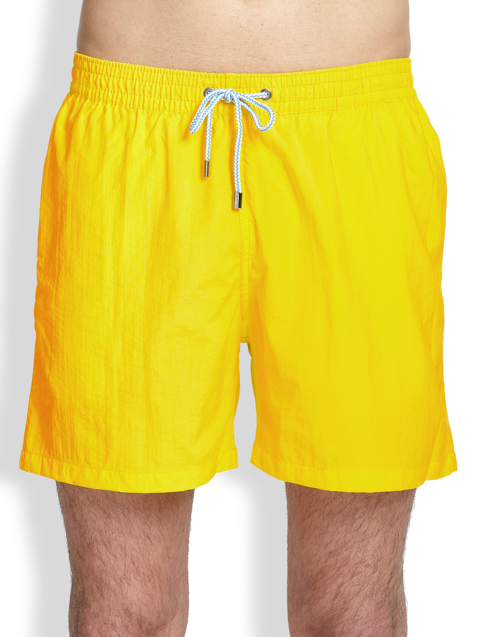 Façonnable Nylon Swim Trunks in Yellow for Men Lyst