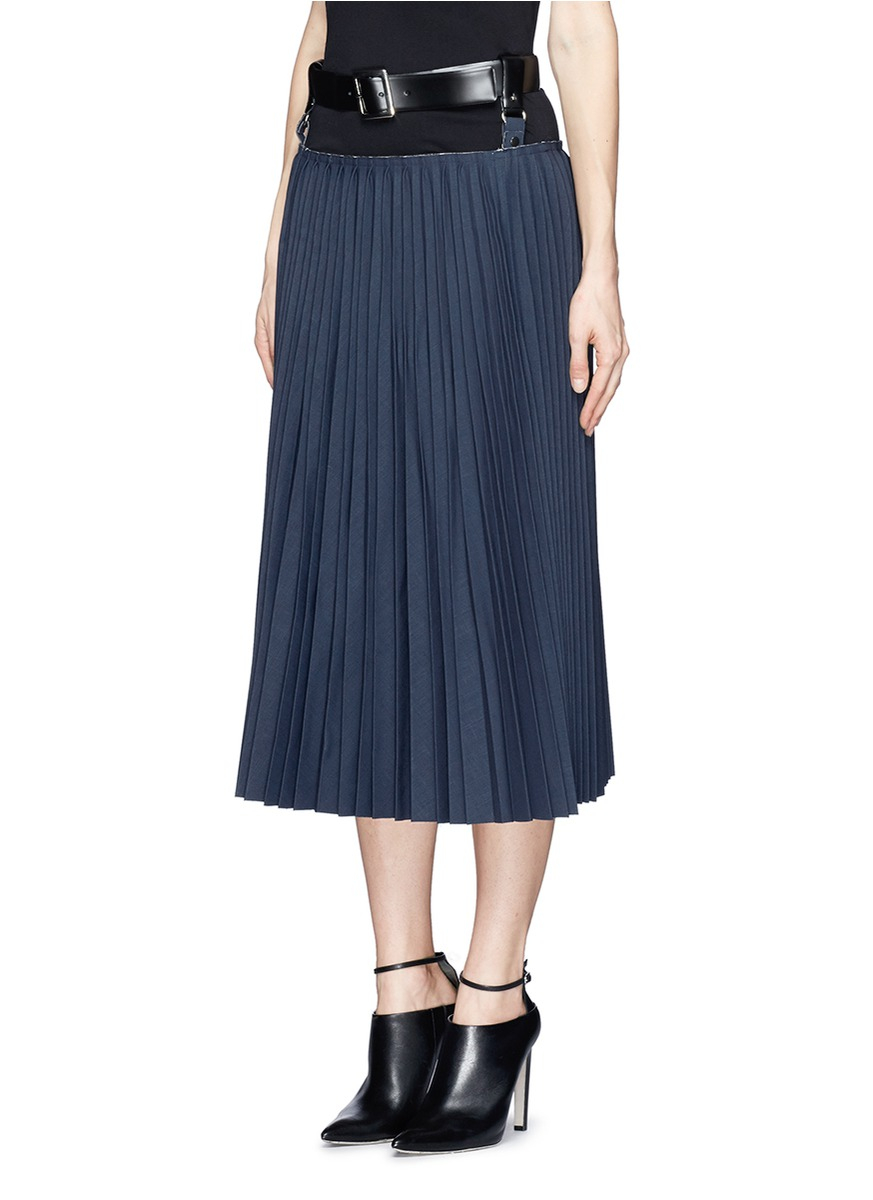 Toga Pleat Skirt in Blue | Lyst
