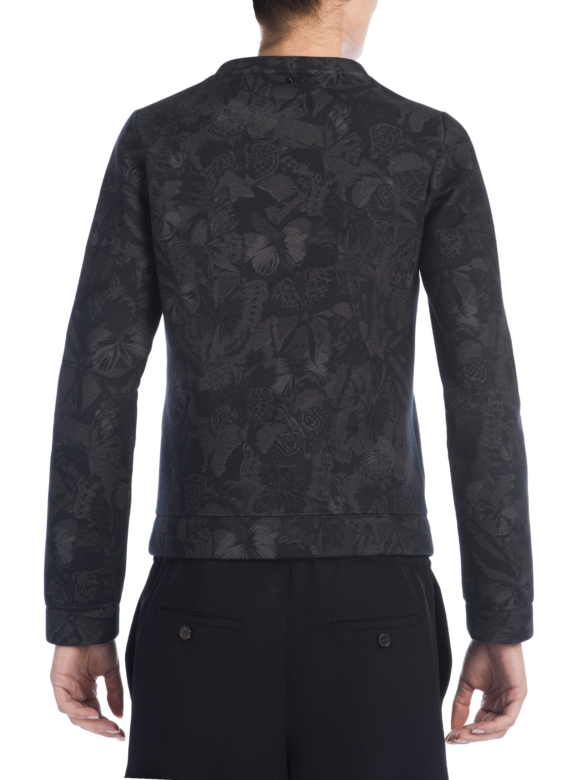 Valentino Cotton Butterfly-print Sweatshirt in Black - Lyst