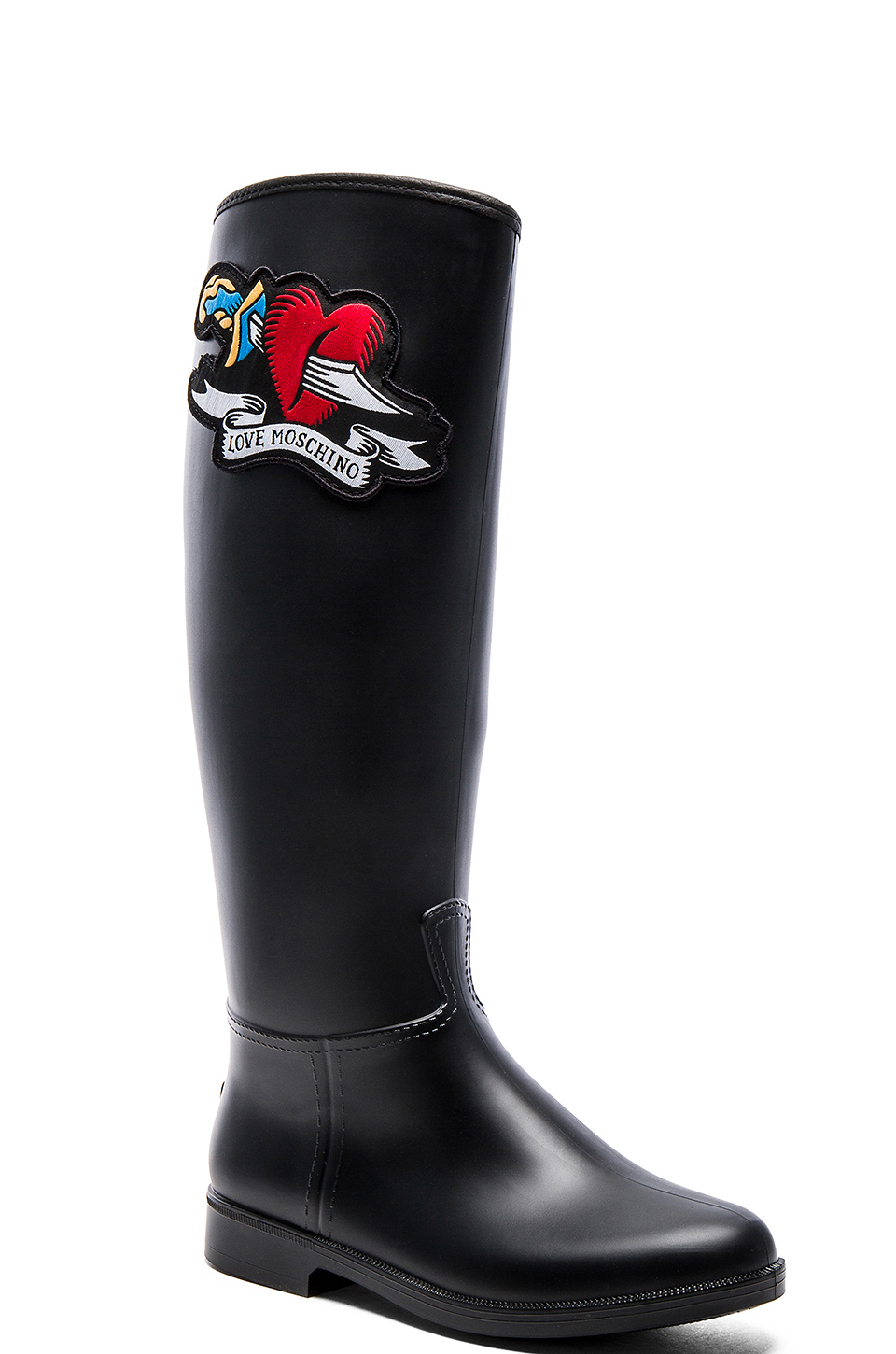 Love Moschino Heart Motif Rain Boots in Black Lyst