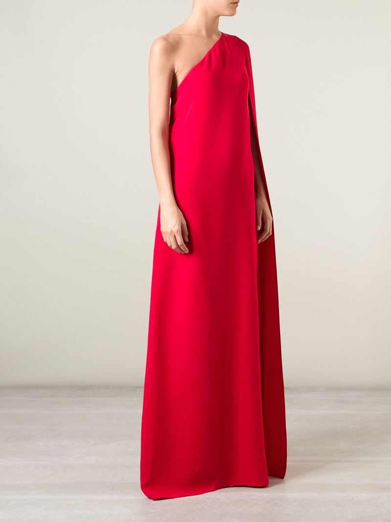 Valentino One Shoulder Evening Gown in Red - Lyst