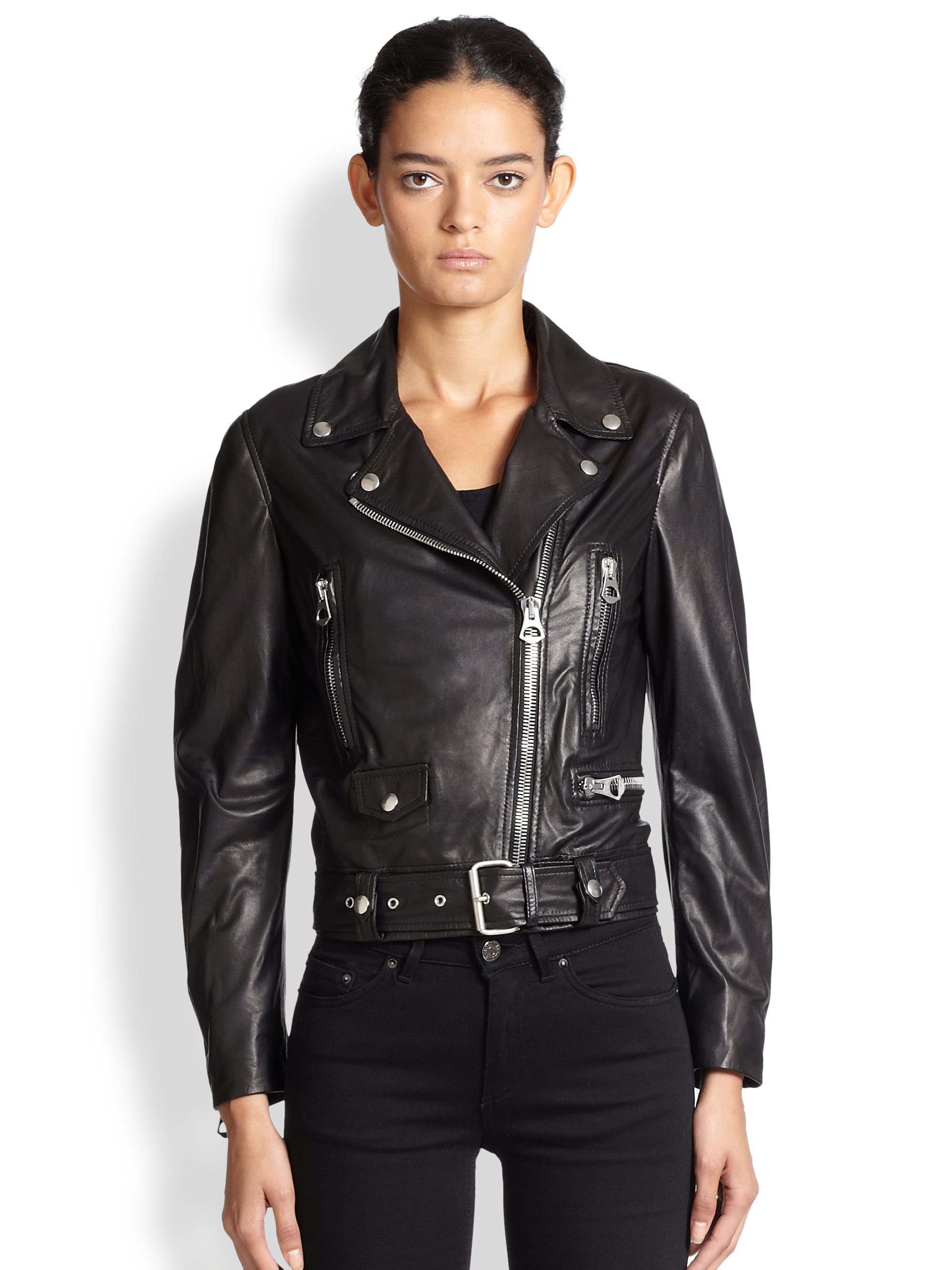 acne mock leather jacket sale