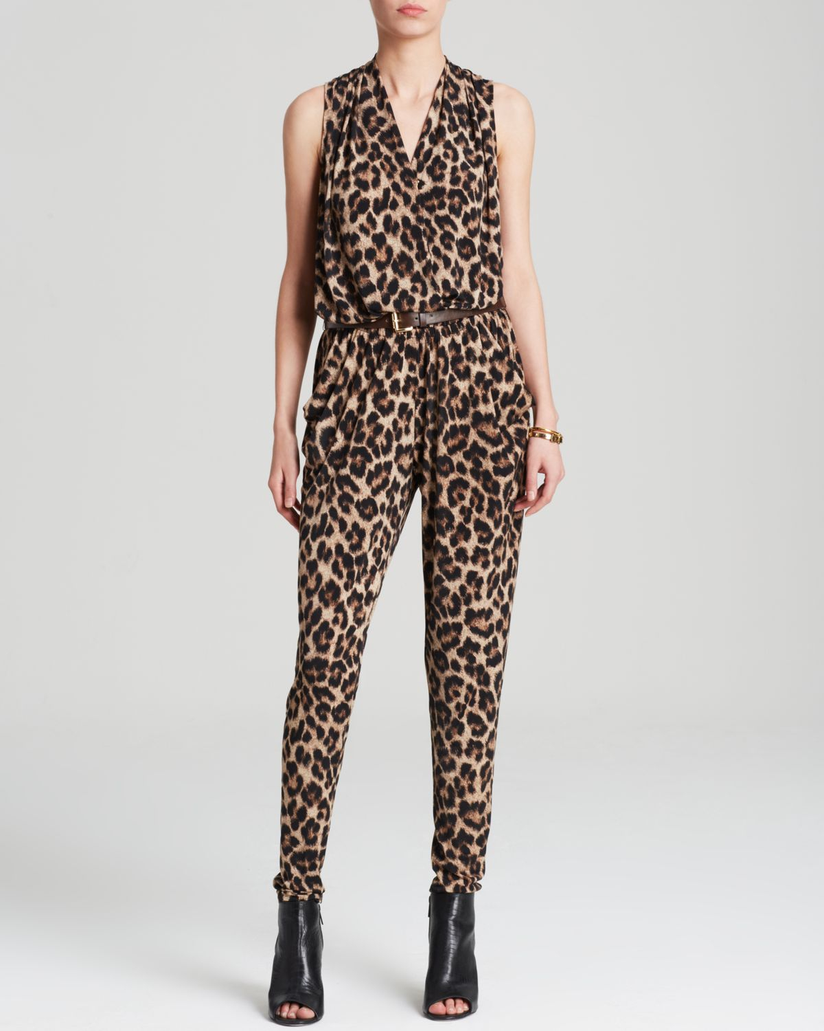 Michael michael kors Leopard Print Jumpsuit in Animal (Dark Camel Combo ...
