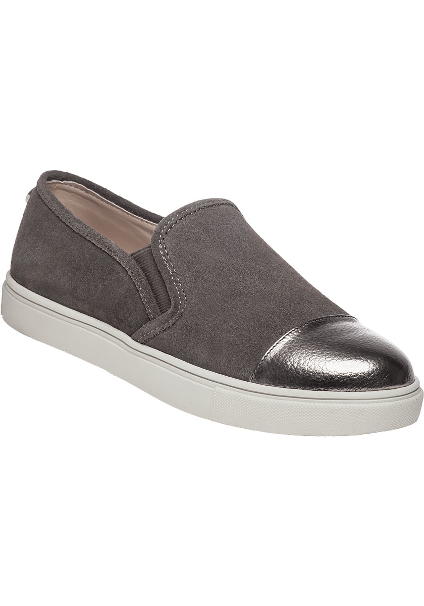 Steve Madden Emuse Slip-On Sneakers in Gray (Grey Suede) | Lyst