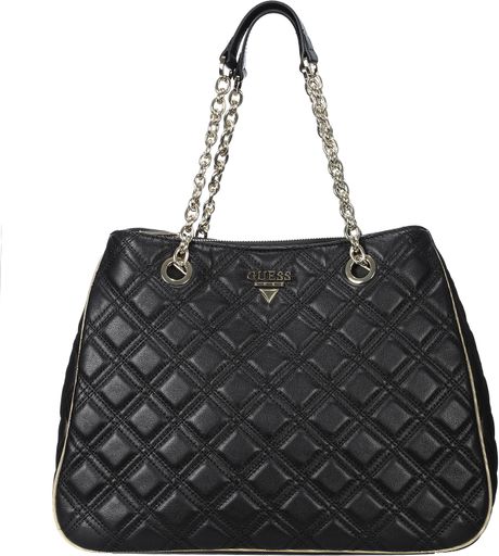Guess Leather Bag Hwgold in Black | Lyst