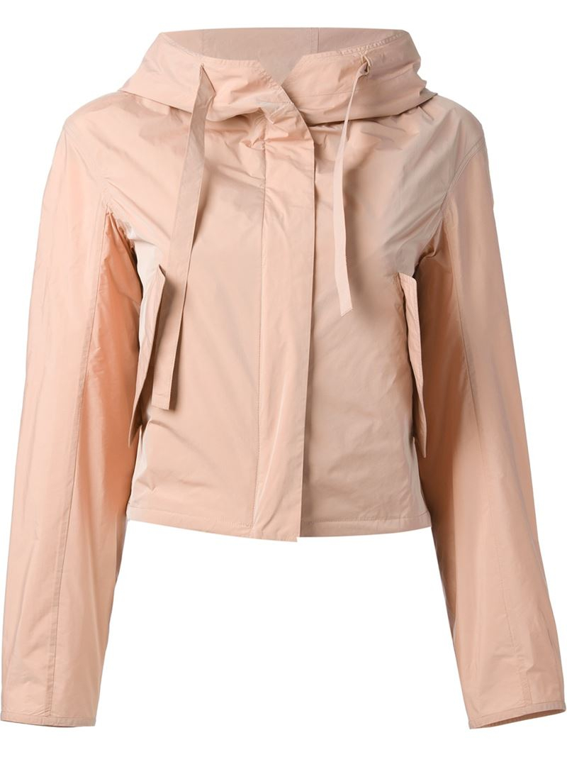 Jil Sander Hooded Cropped Jacket In Pink Lyst