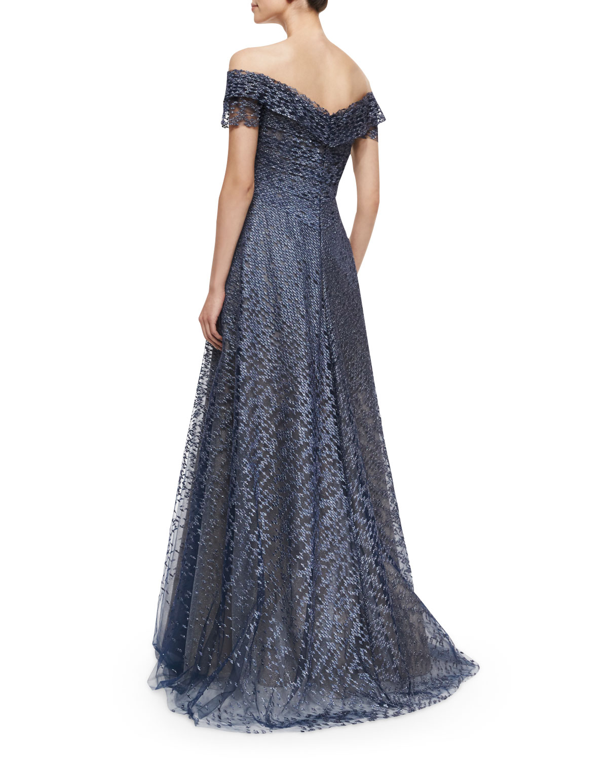Lyst - Rene Ruiz Off-the-shoulder Lace Ball Gown in Blue