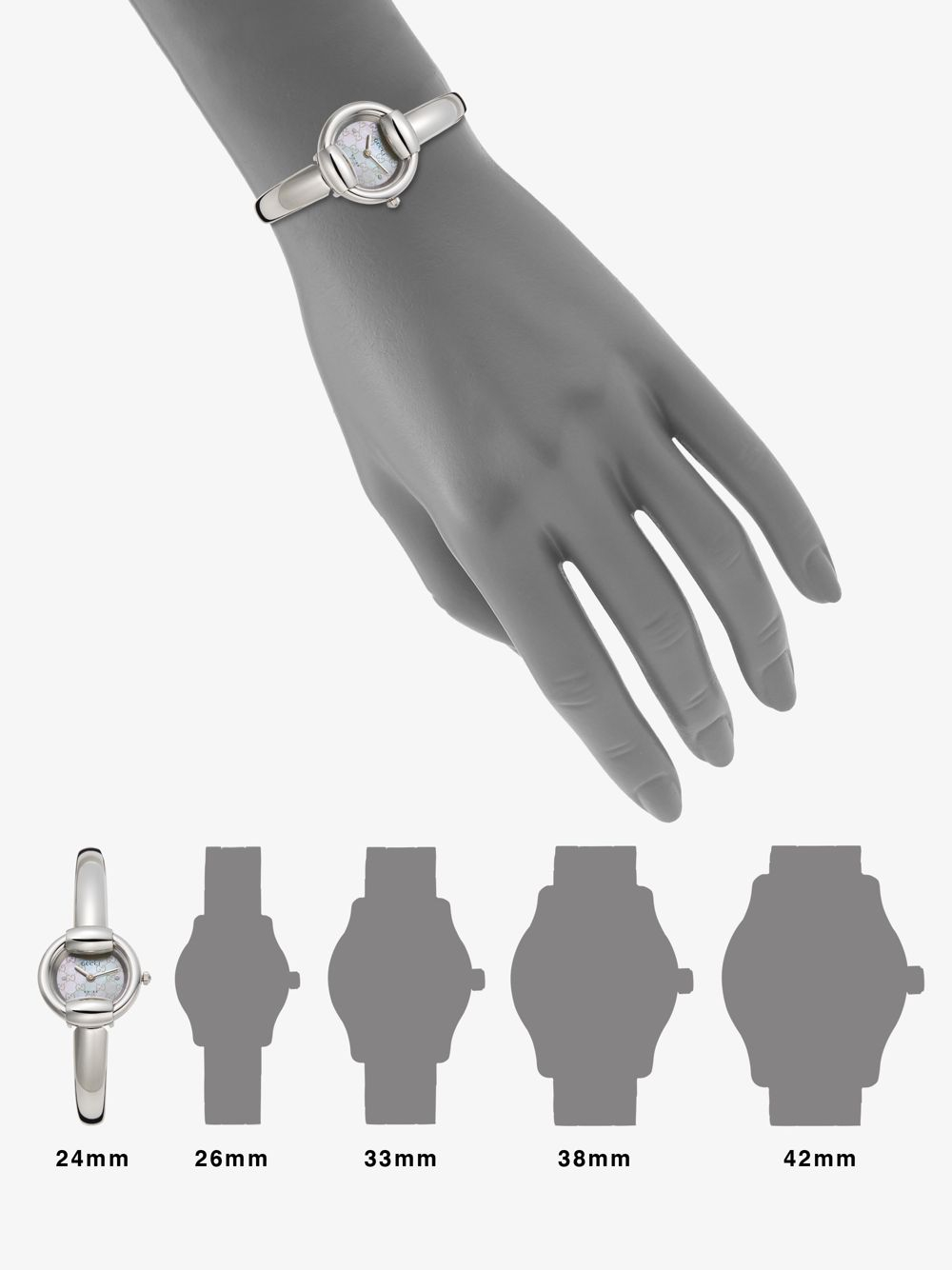 Pearl Bangle Watch in Silver (Metallic 