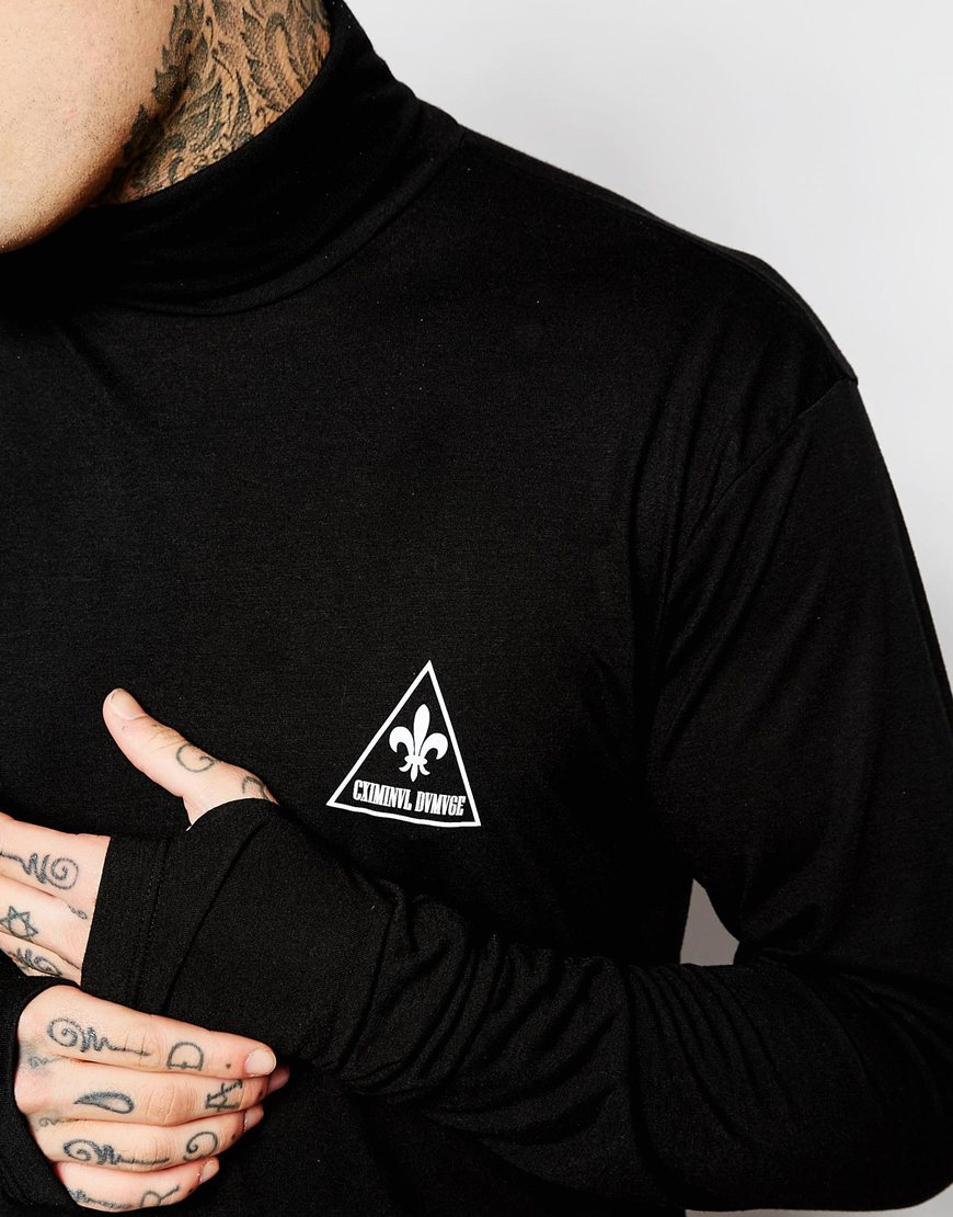 Mens Hip Hop T Shirt full Long Sleeve T Shirt With Thumb