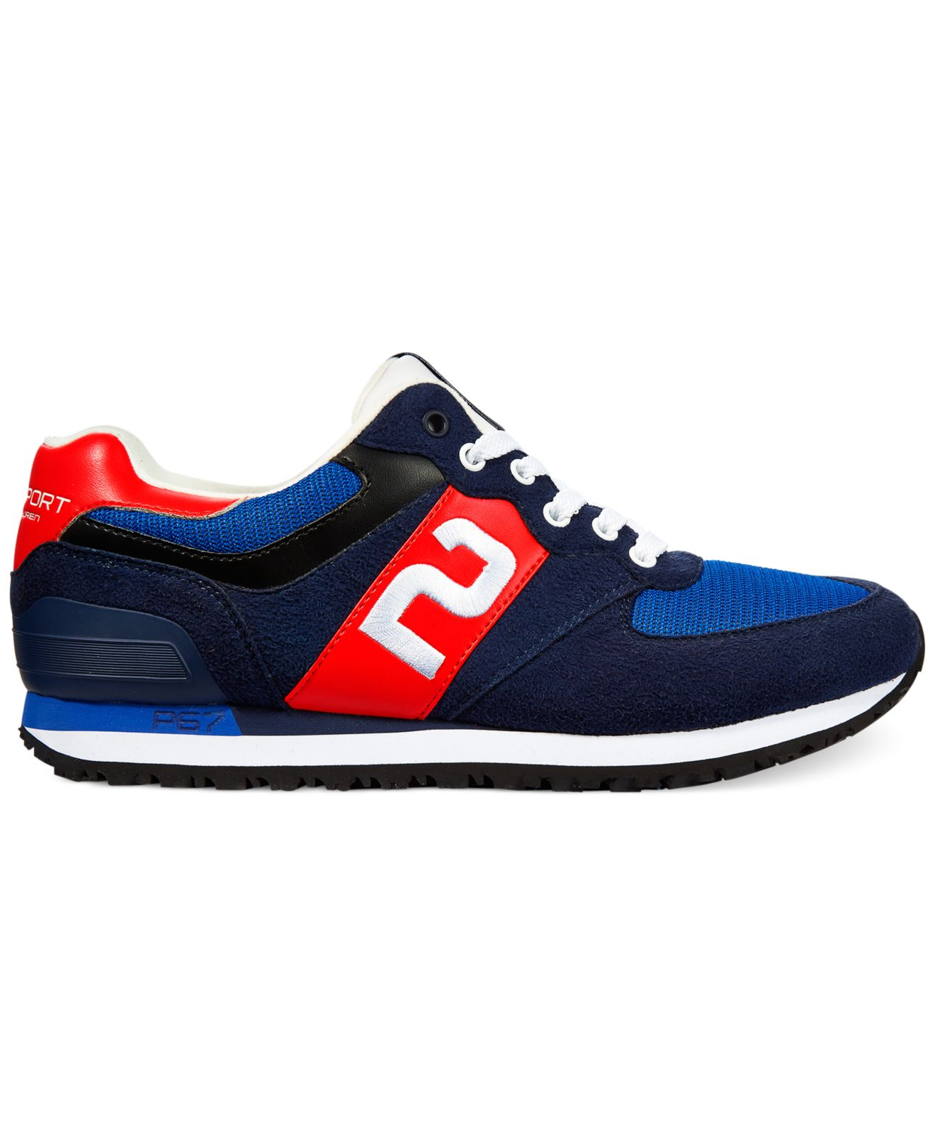 Lyst - Polo Ralph Lauren Slaton Number Sneakers in Blue for Men
