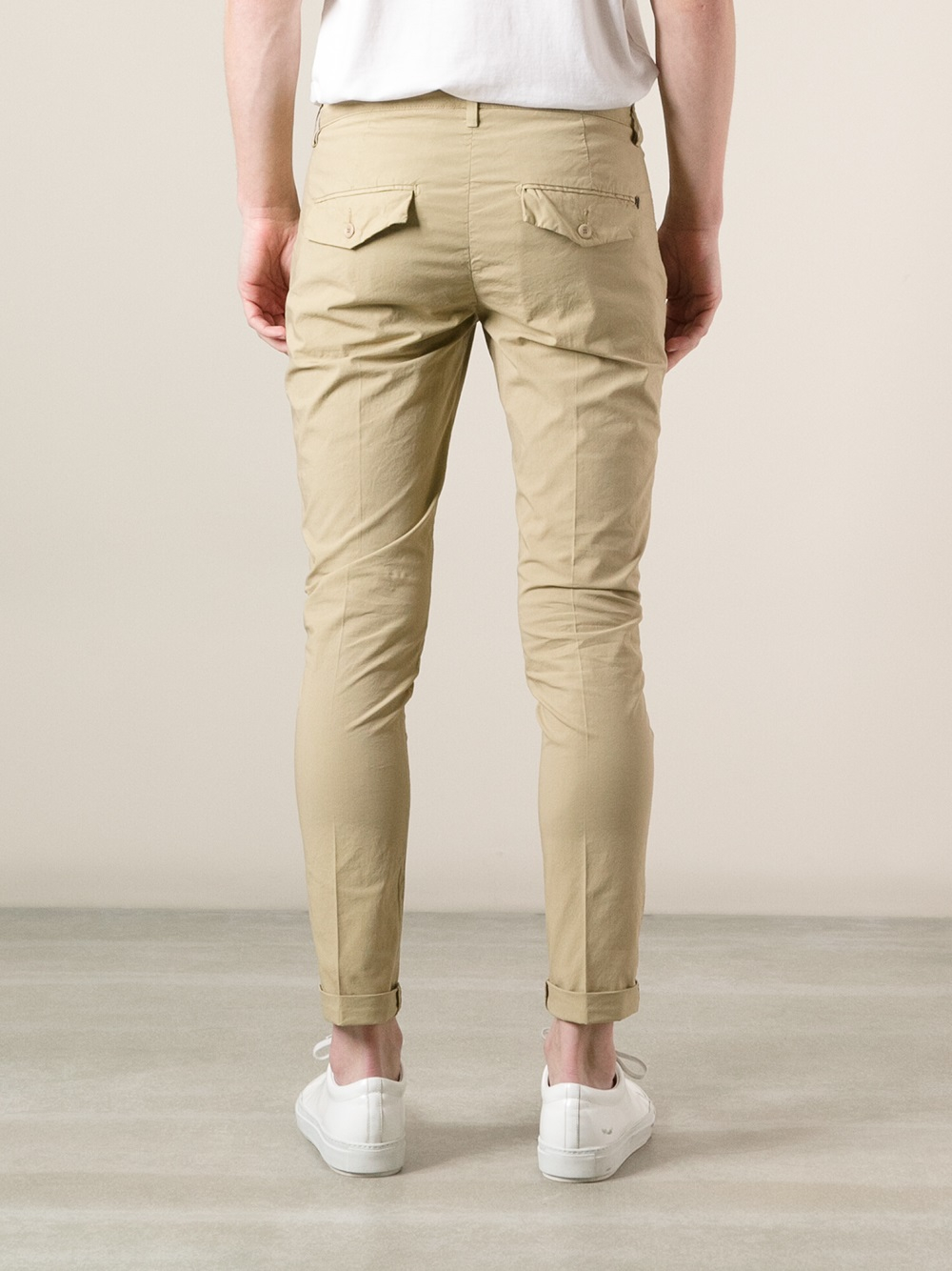 khaki skinny jeans with pockets on sides