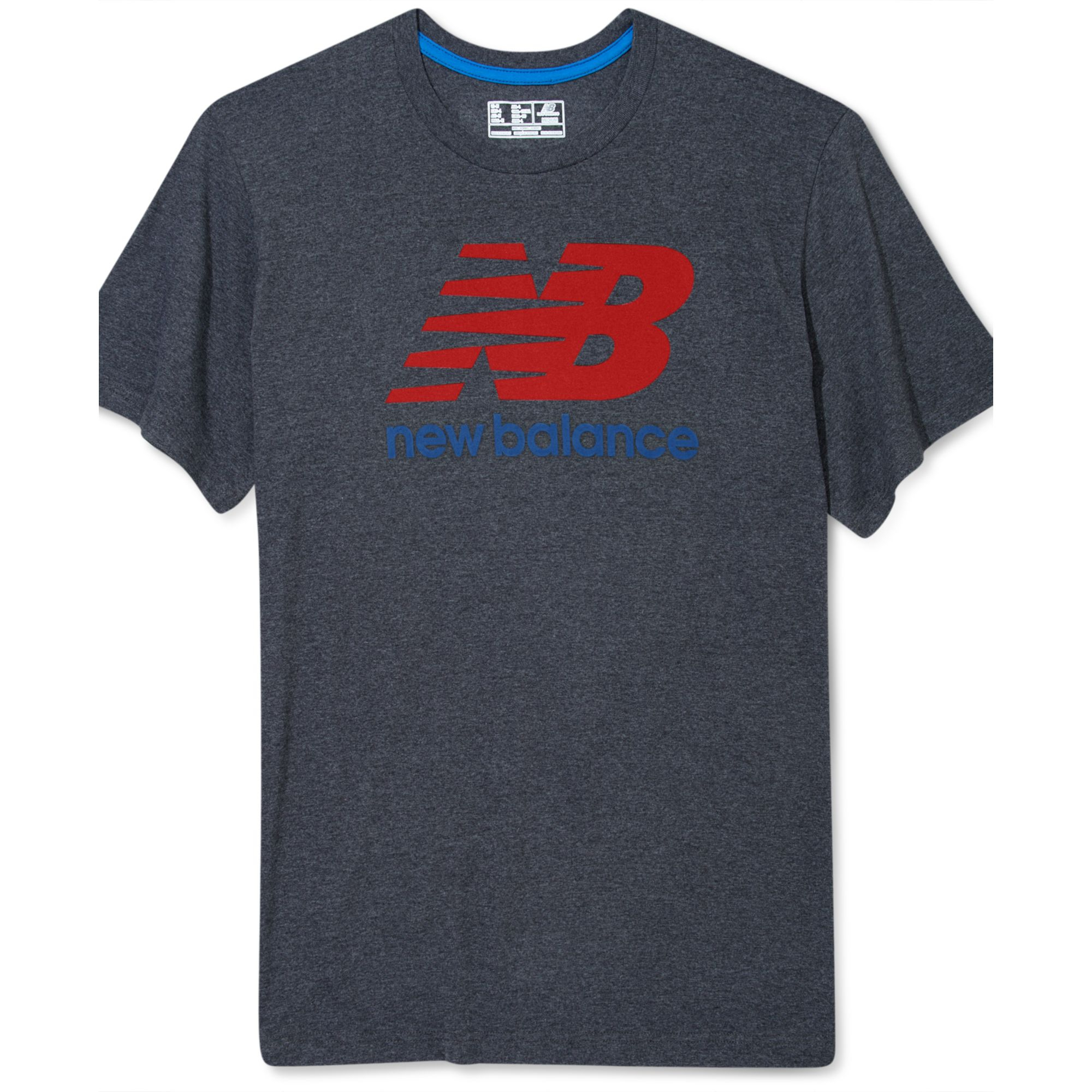 New Balance Graphic Logo T Shirt in Heather Charcoal/Red (Gray) for Men ...
