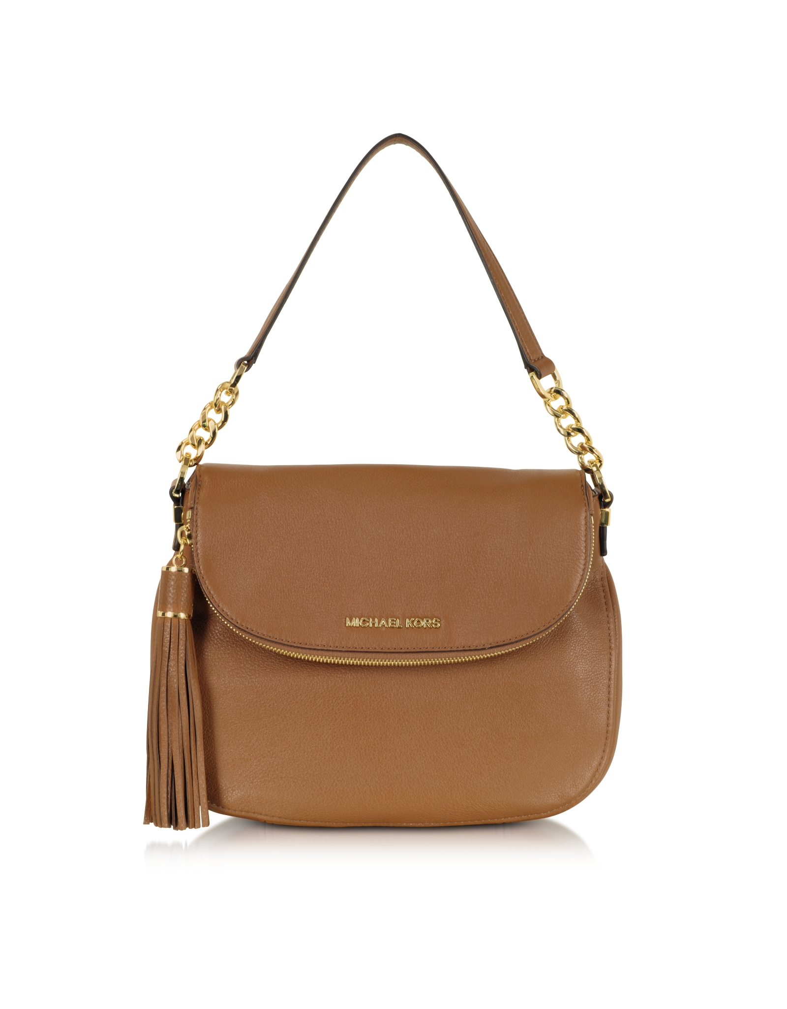 Michael Kors Medium Bedford Tassle Convertible Shoulder Bag in Gold
