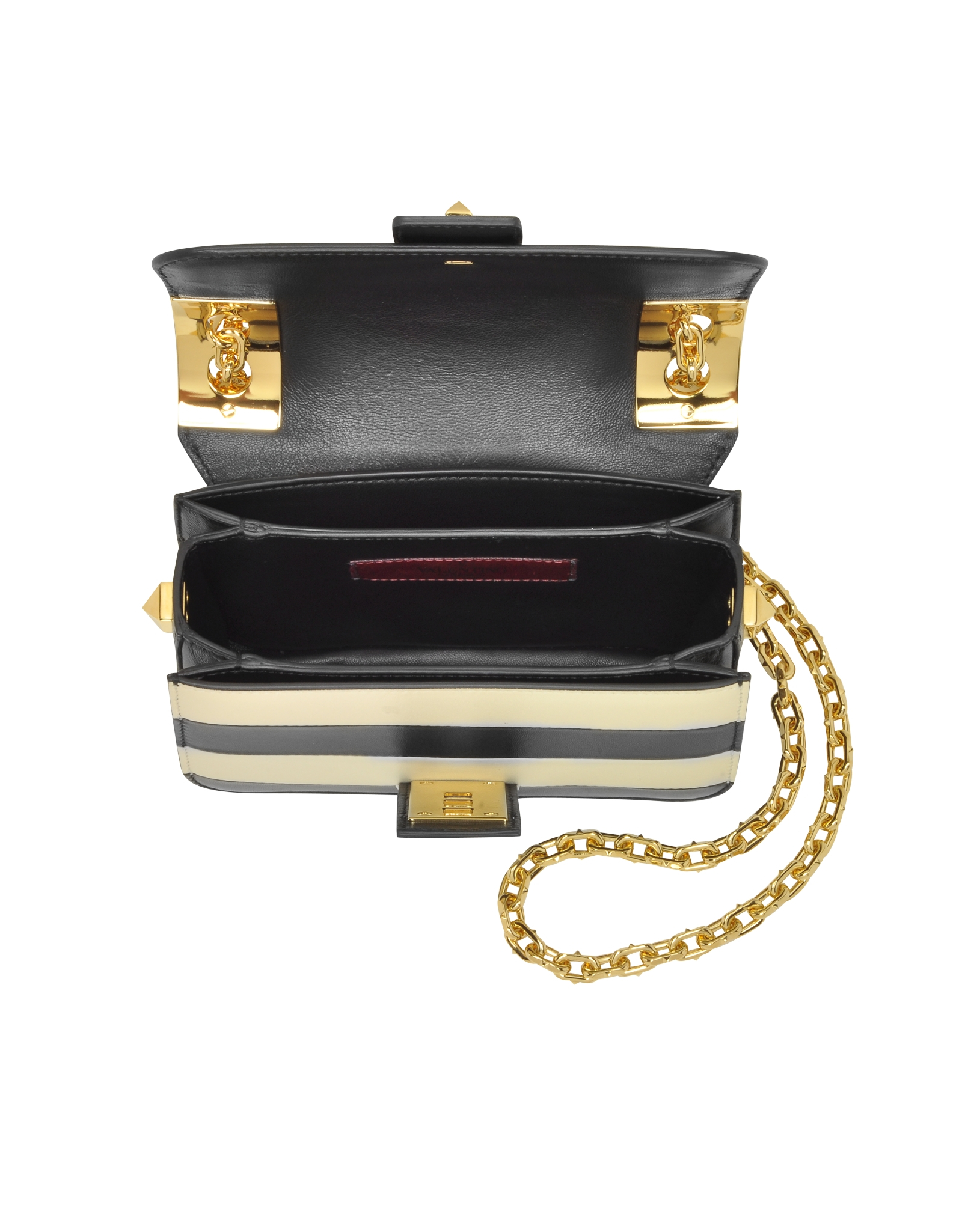 Lyst Valentino My Rockstud Black & Light Ivory Leather Shoulder Bag