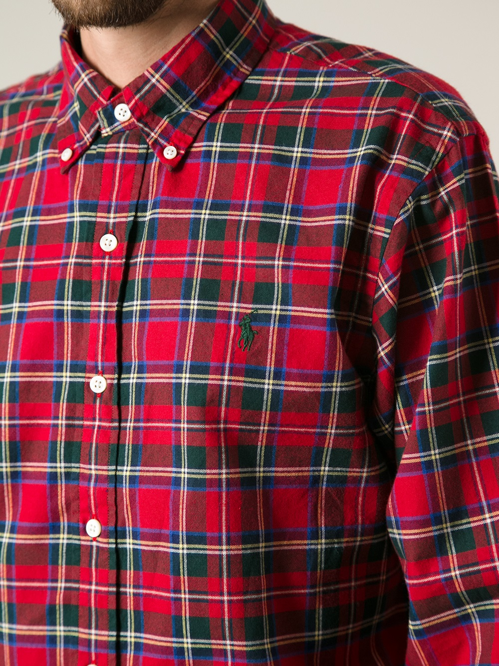 Geven voering een kopje Polo Ralph Lauren Plaid Button Down Shirt in Red for Men | Lyst