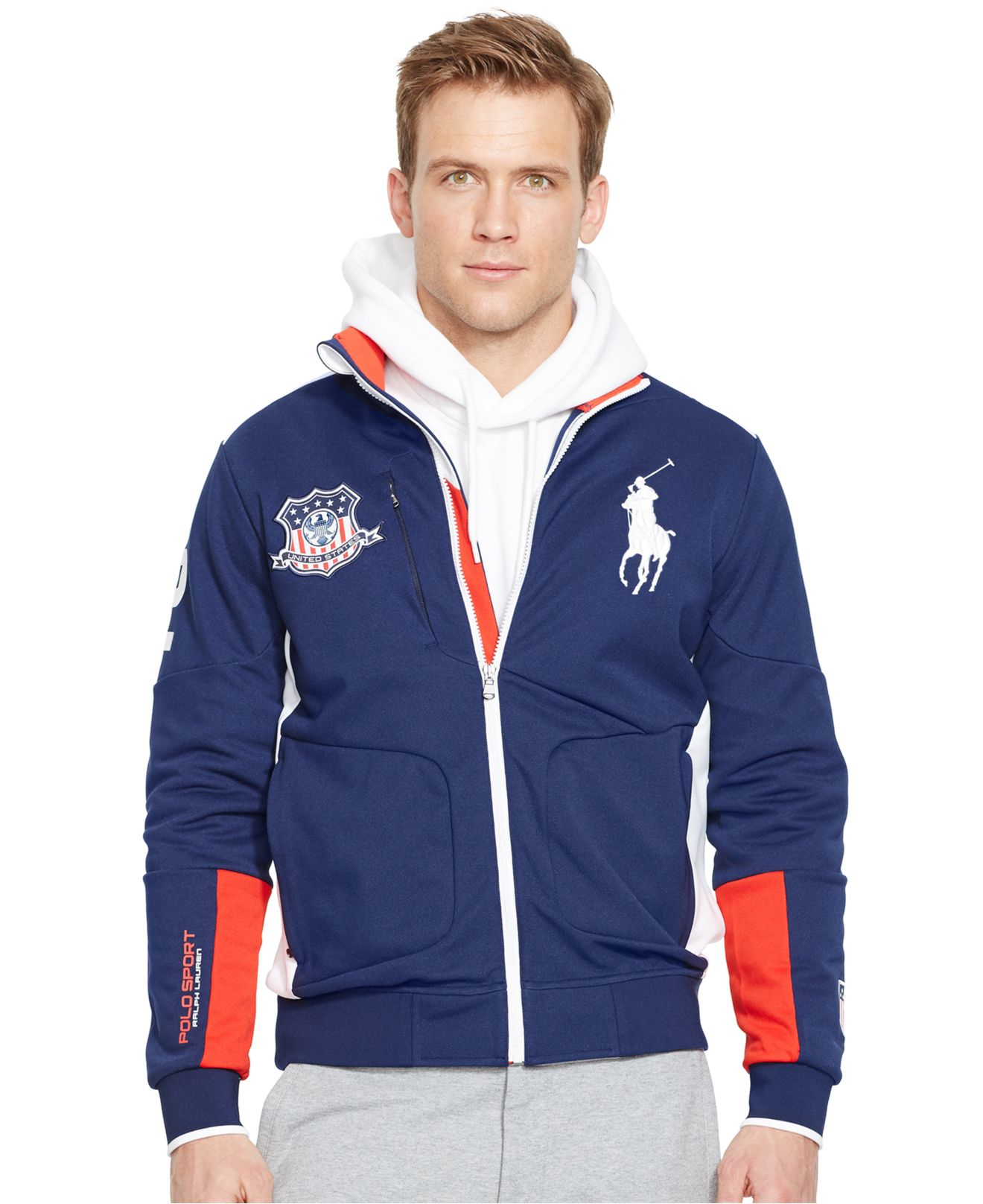 Polo Ralph Lauren Polo Sport Usa Full-zip Track Jacket in Blue for Men |  Lyst