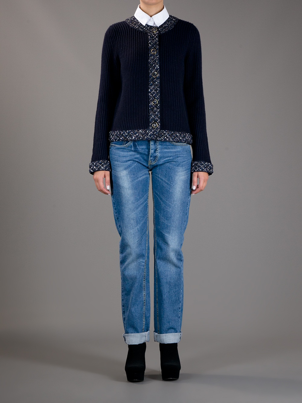 tory burch tweed trim cardigan