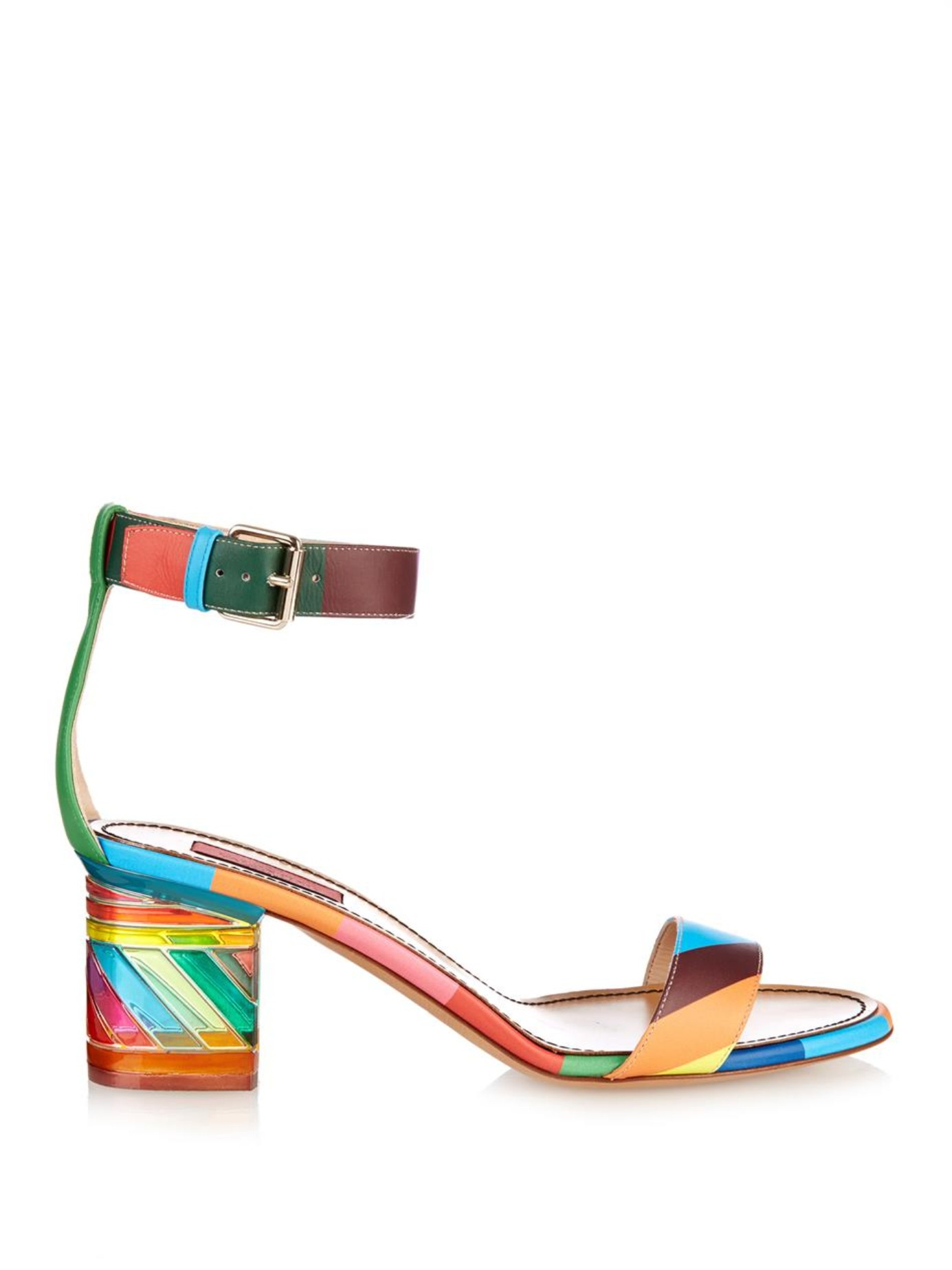 rainbow heel sandals