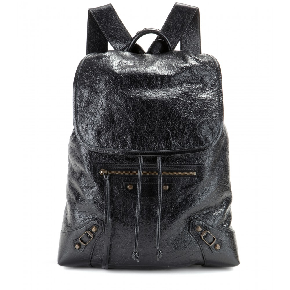 Lyst - Balenciaga Giant Traveller Leather Backpack in Black