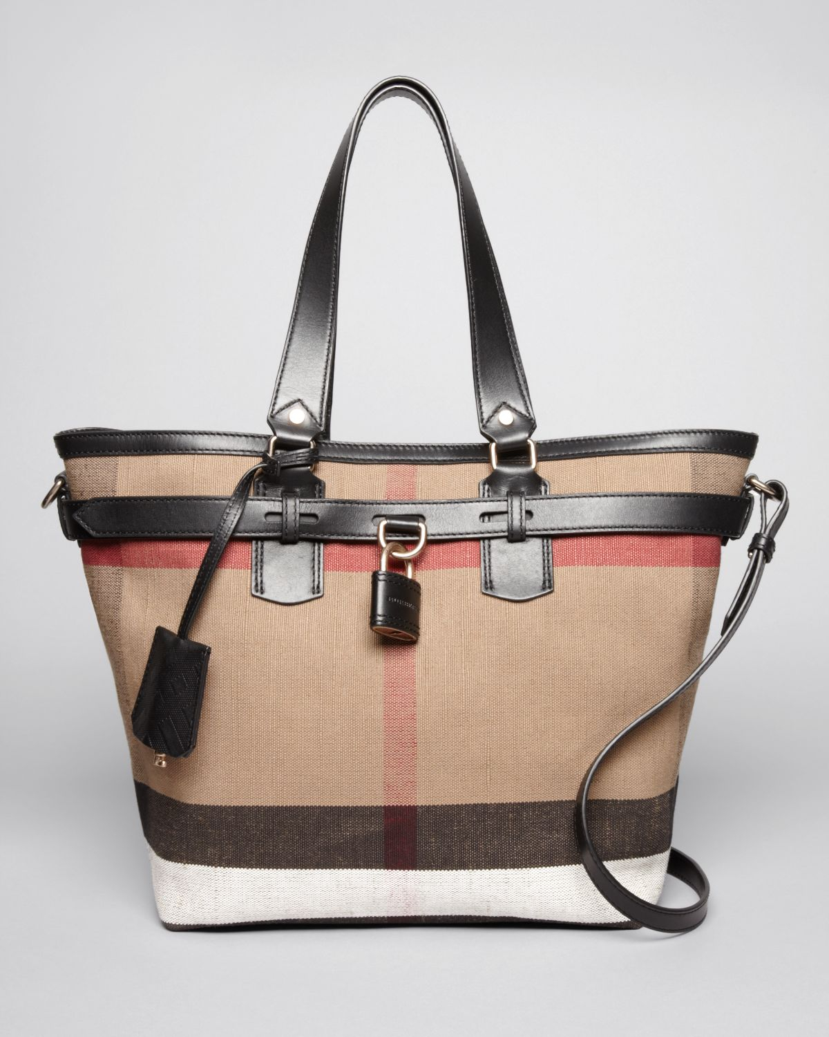 burberry canvas check tote