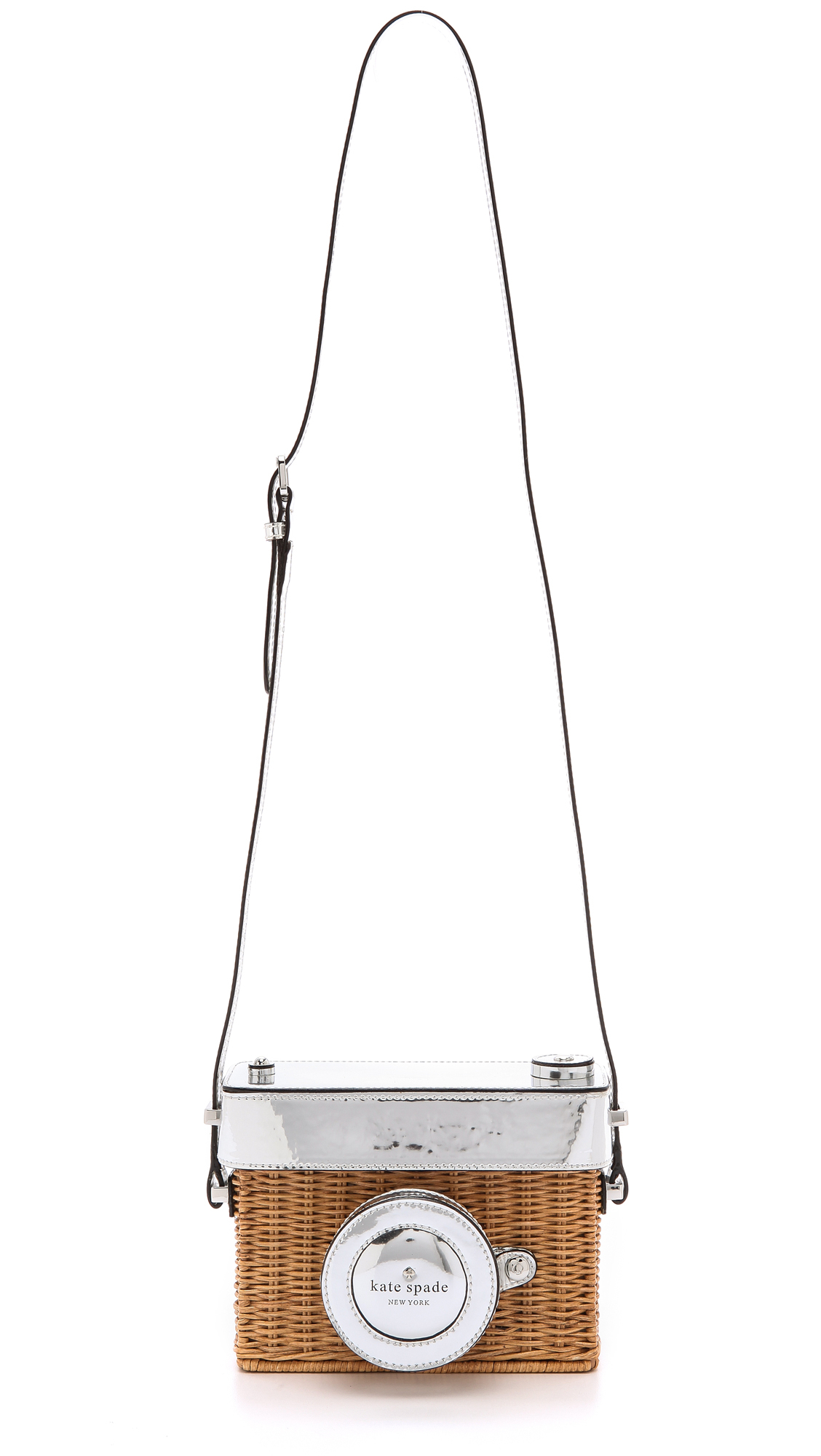 Kate Spade Wicker Camera Shoulder Bag in Natural/Silver (Brown) Lyst