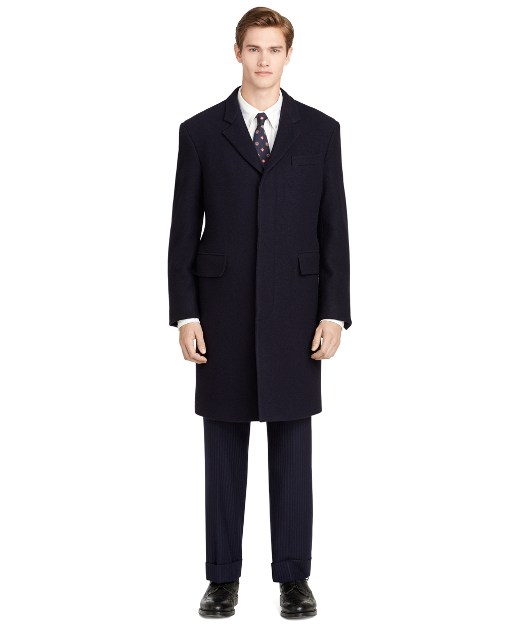 Brooks Brothers Navy Chesterfield Coat 