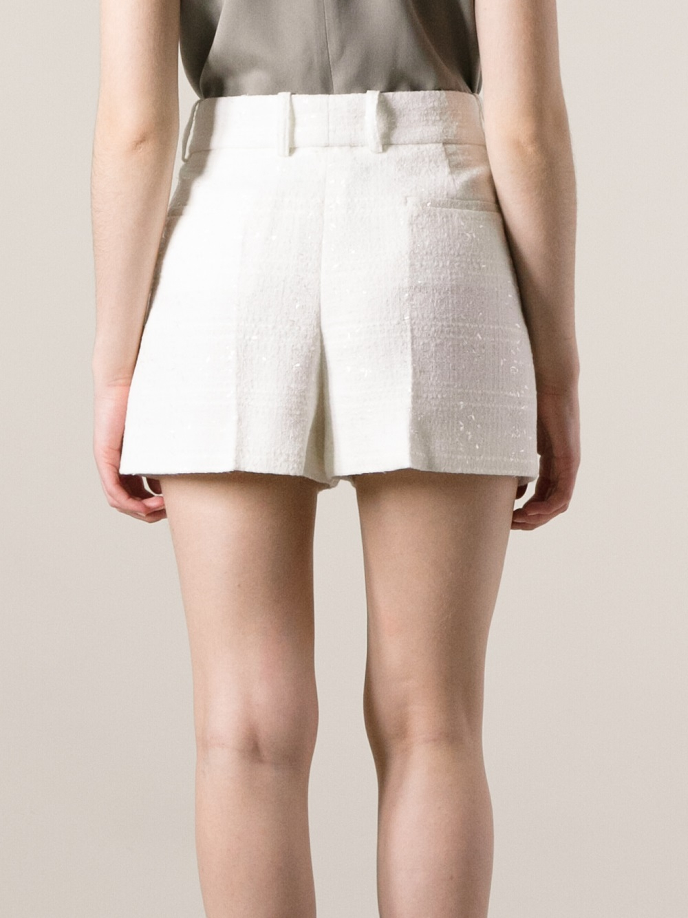 Chloé Pleated Shorts in White Lyst