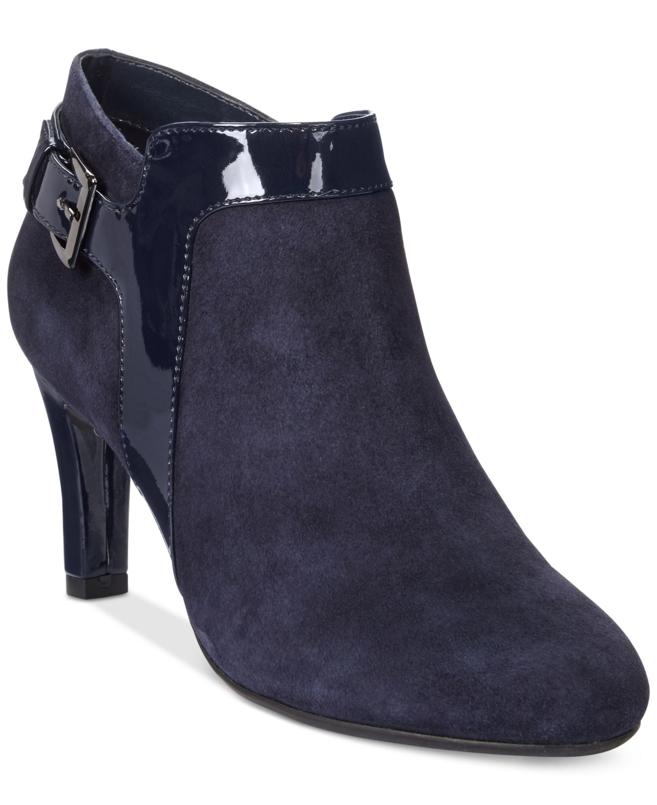Bandolino Loman Dress Booties in Navy Suede (Blue) - Lyst