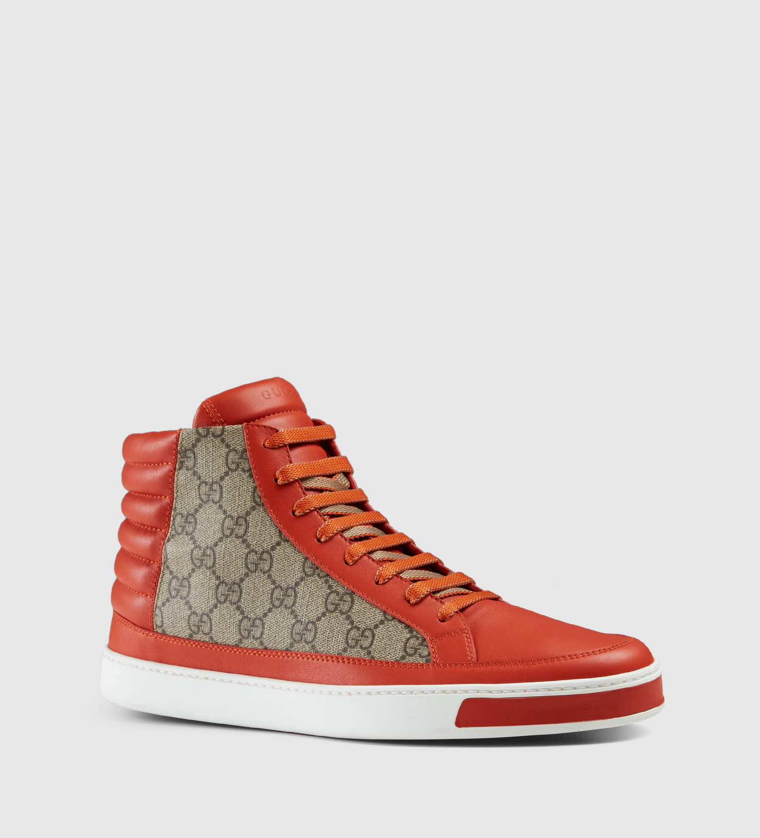 Ældre borgere Duplikere Mobilisere Gucci Gg Supreme And Leather High-top Sneaker in Orange for Men | Lyst