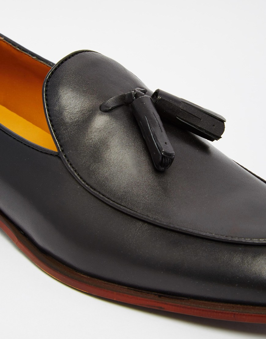 ALDO Miniera Leather Tassel Loafers in Black for Men - Lyst