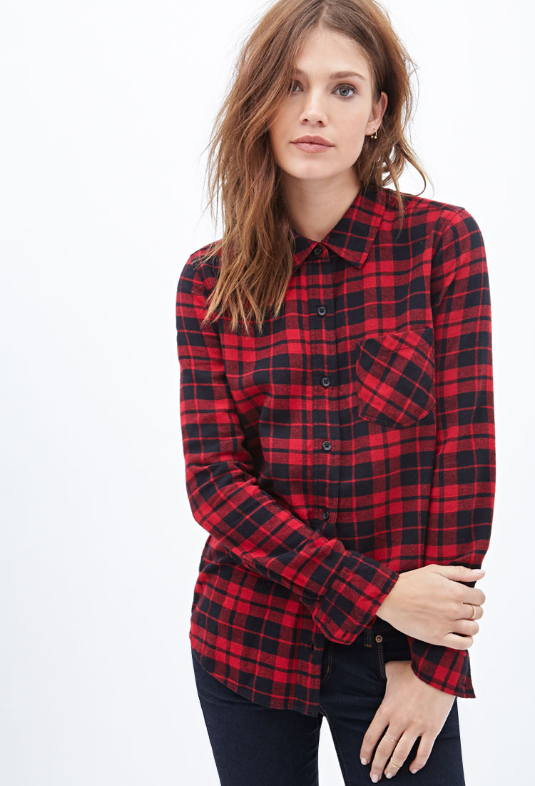 Forever 21 Plaid Flannel Button-Down 