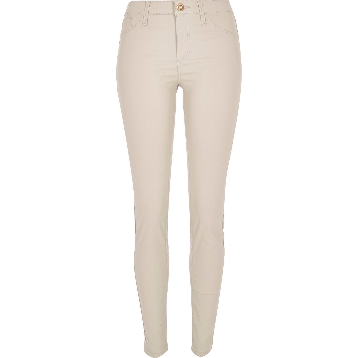 River Island Cream Coated Molly Jeggings in Natural Lyst