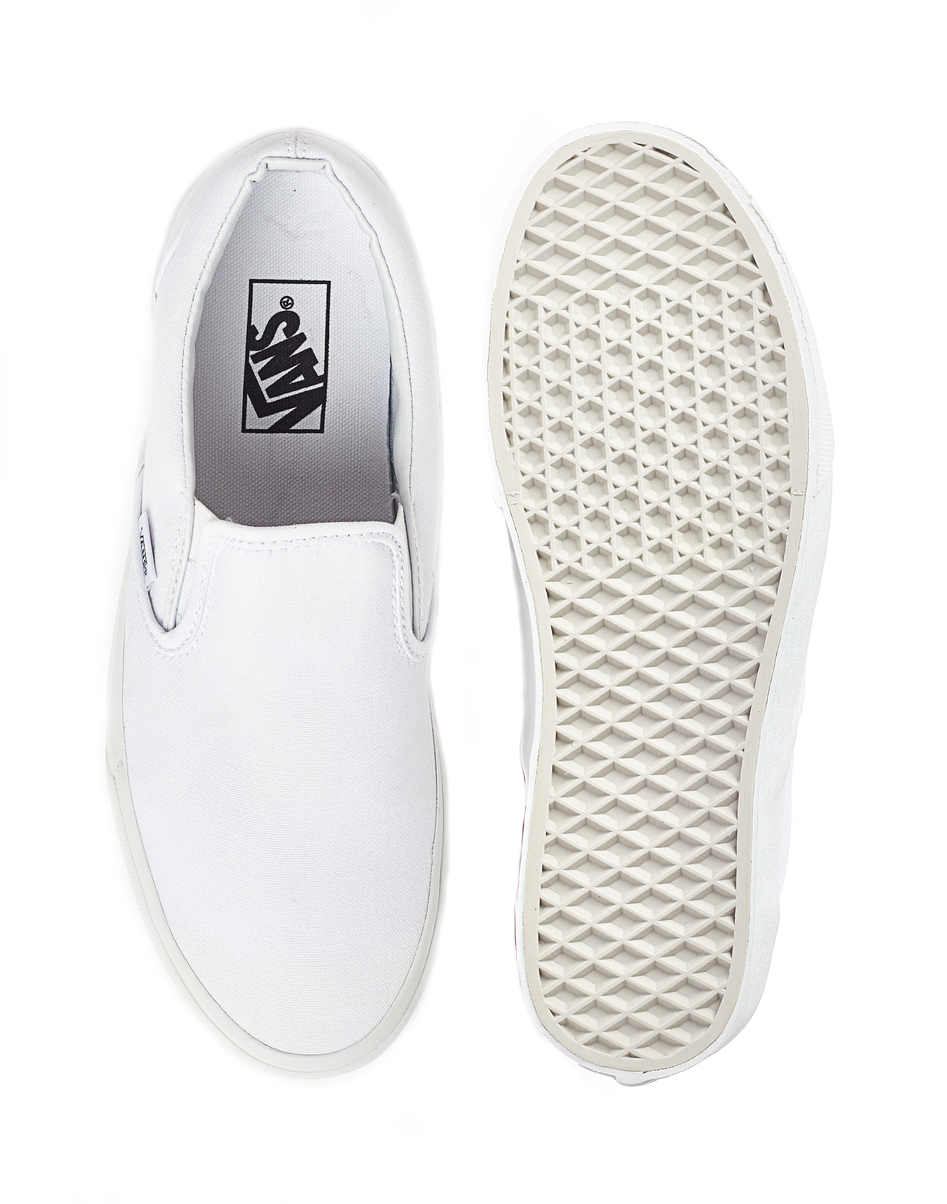 Lyst - Vans Classic Slip-on Round Toe Canvas Skate Shoe in White for Men