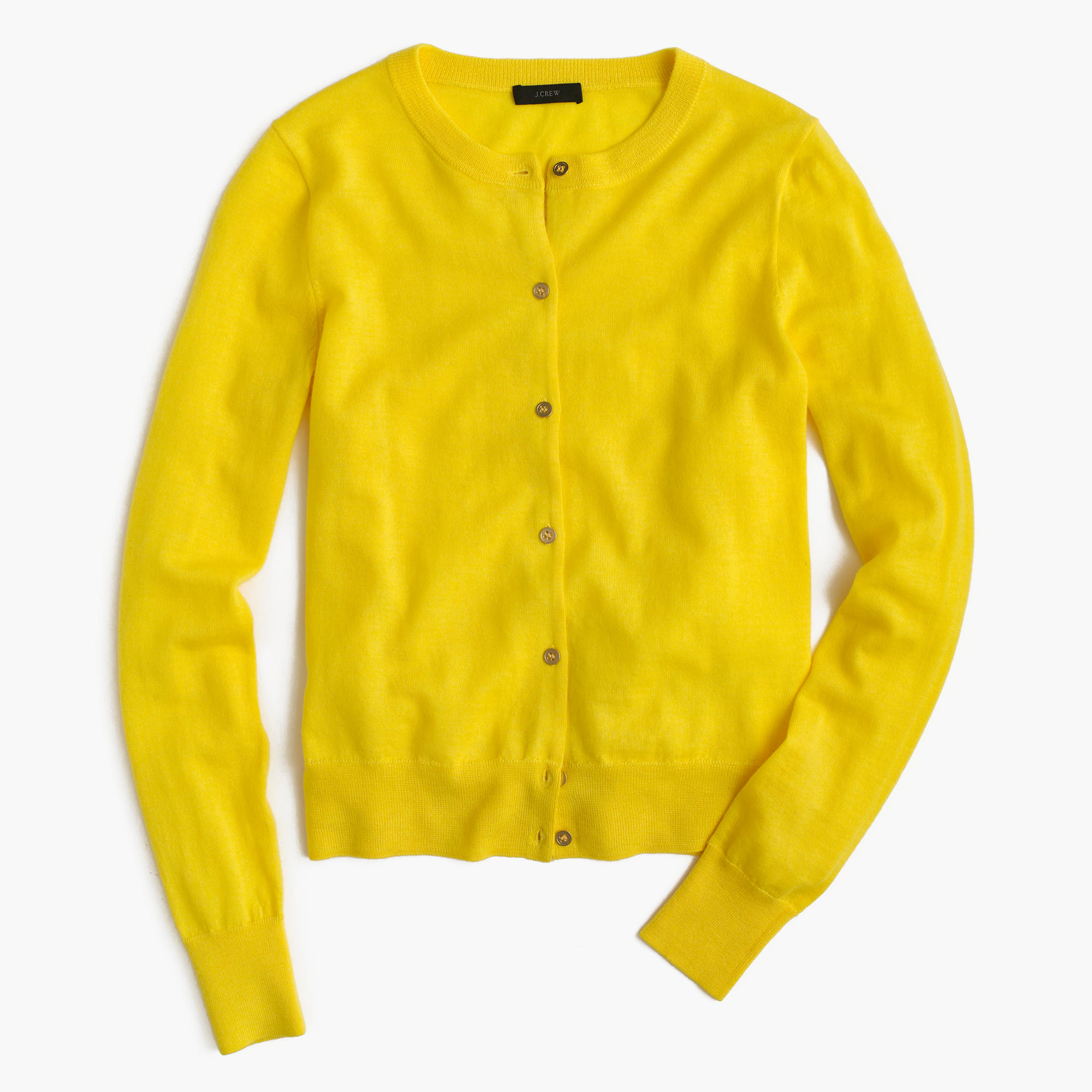 J.Crew Lightweight Wool Jackie Cardigan Sweater in Lemon (Yellow) - Lyst