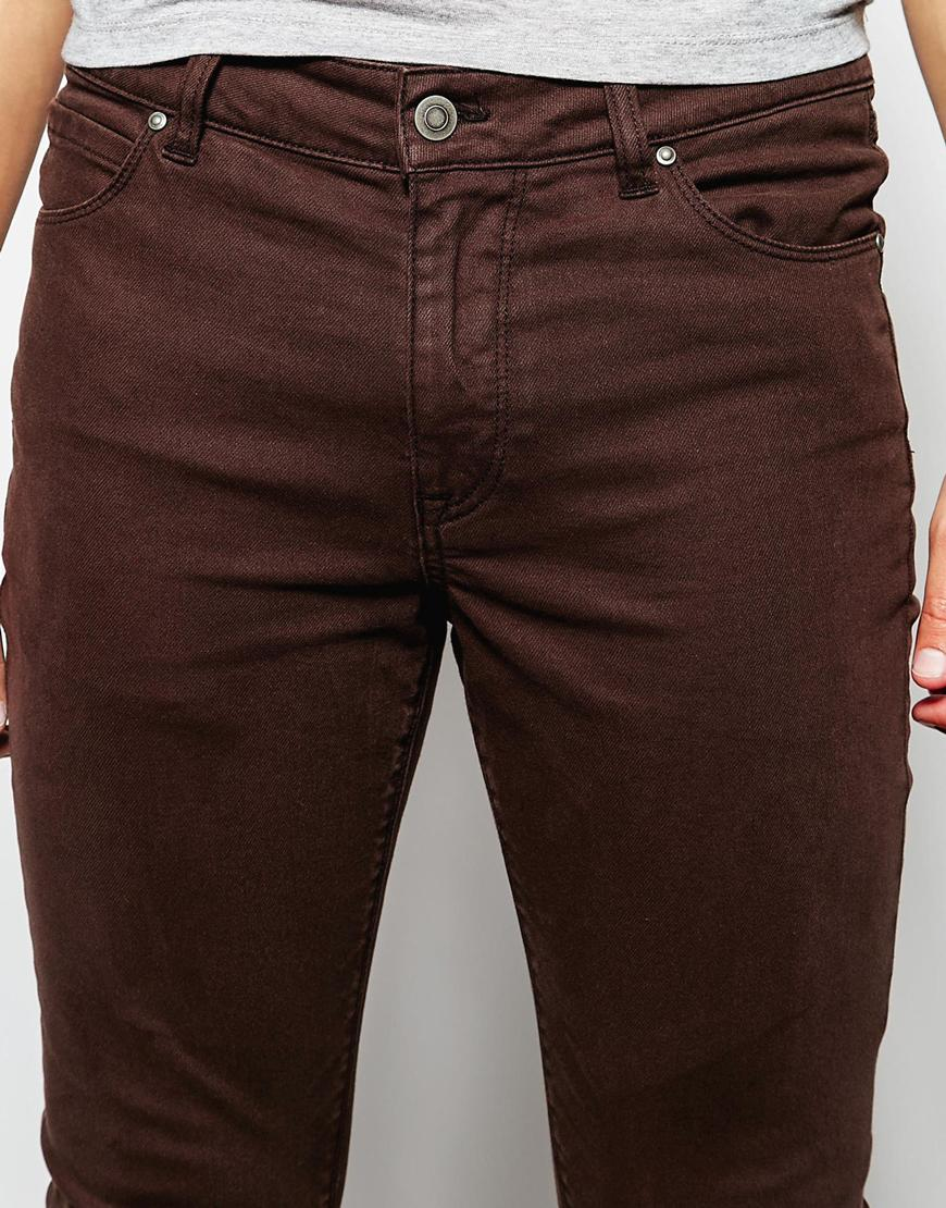 ASOS Super Skinny Jeans In Brown | Lyst