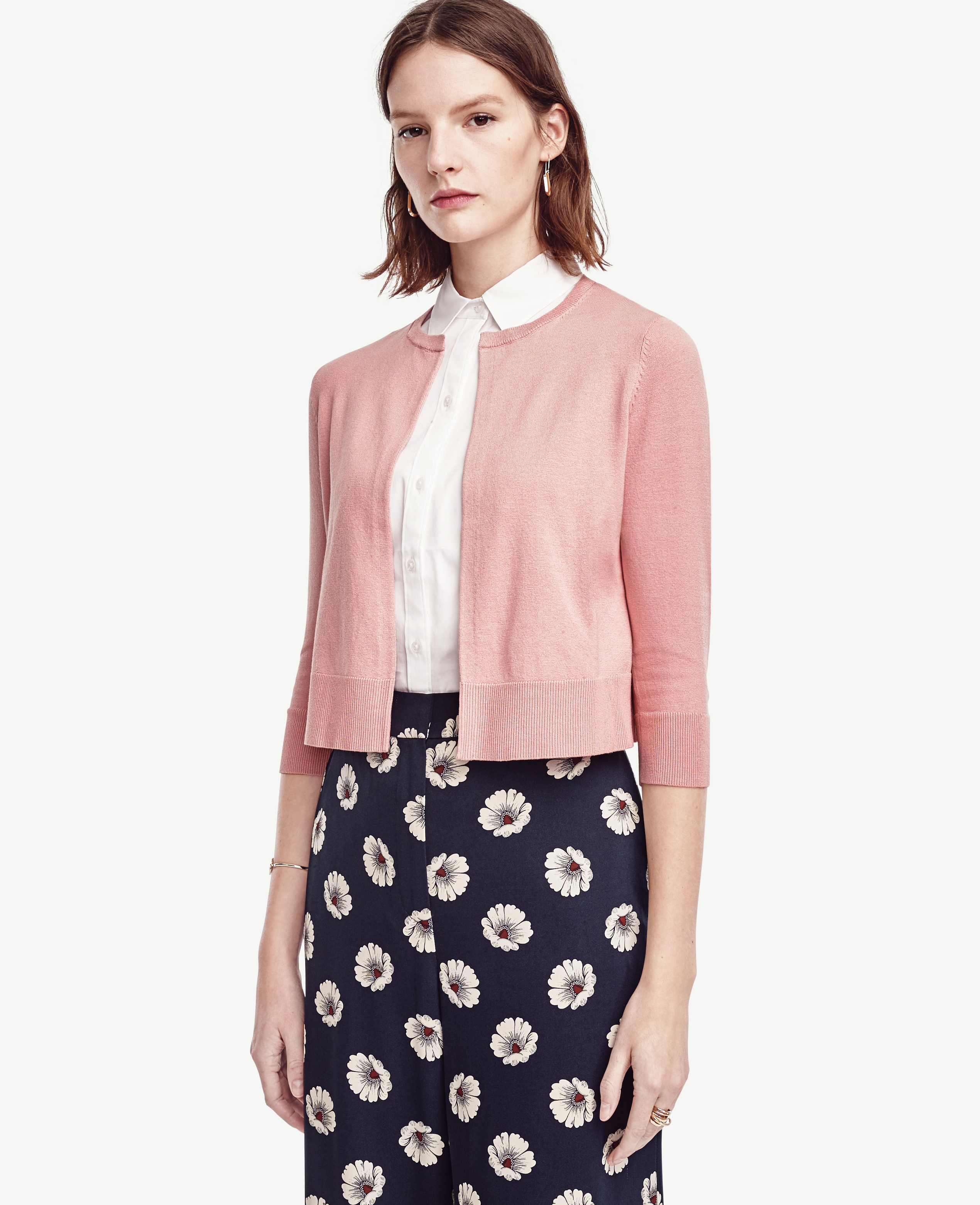 ann taylor pink cardigan