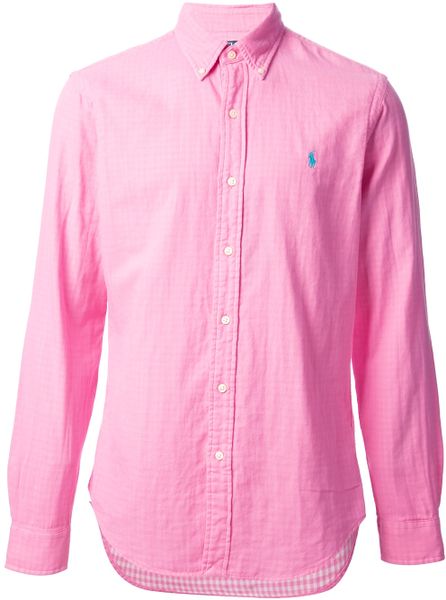 Polo Ralph Lauren Button Down Shirt in Pink for Men (pink & purple) | Lyst