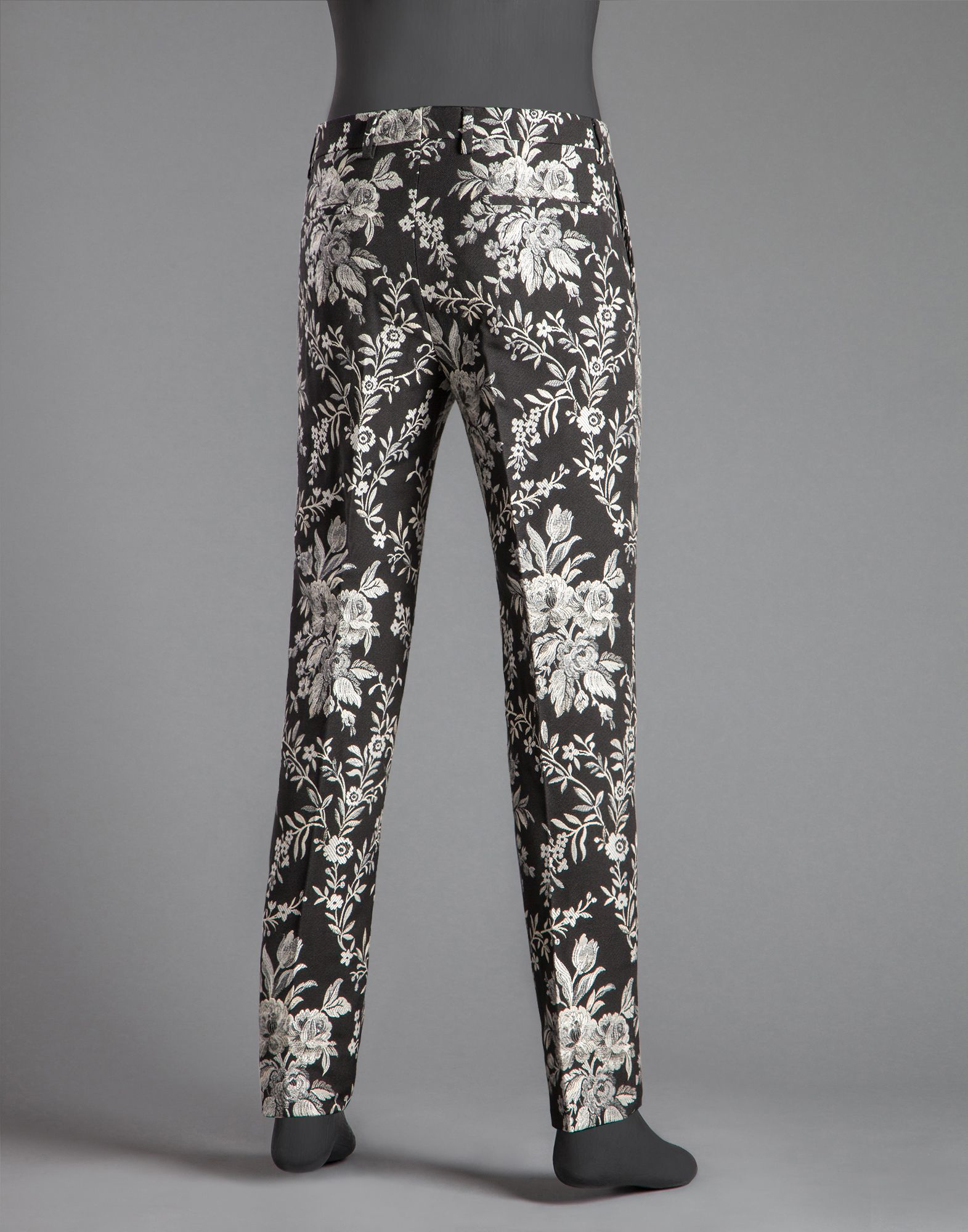 Dolce & Gabbana Floral Jacquard Trousers in Black - Lyst