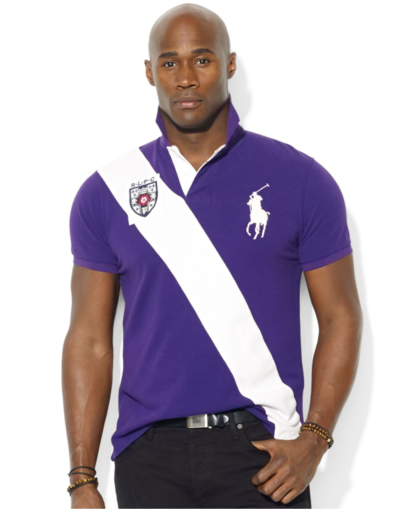 Polo Ralph Lauren Big And Tall Diagonal-Stripe Polo in Purple for 